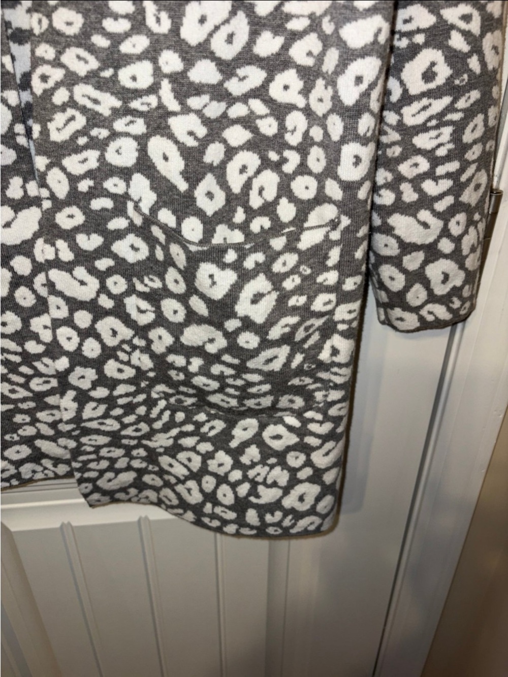 Ruby Rd. Grey and White Leopard Teddy Jacket - Picture 7 of 7
